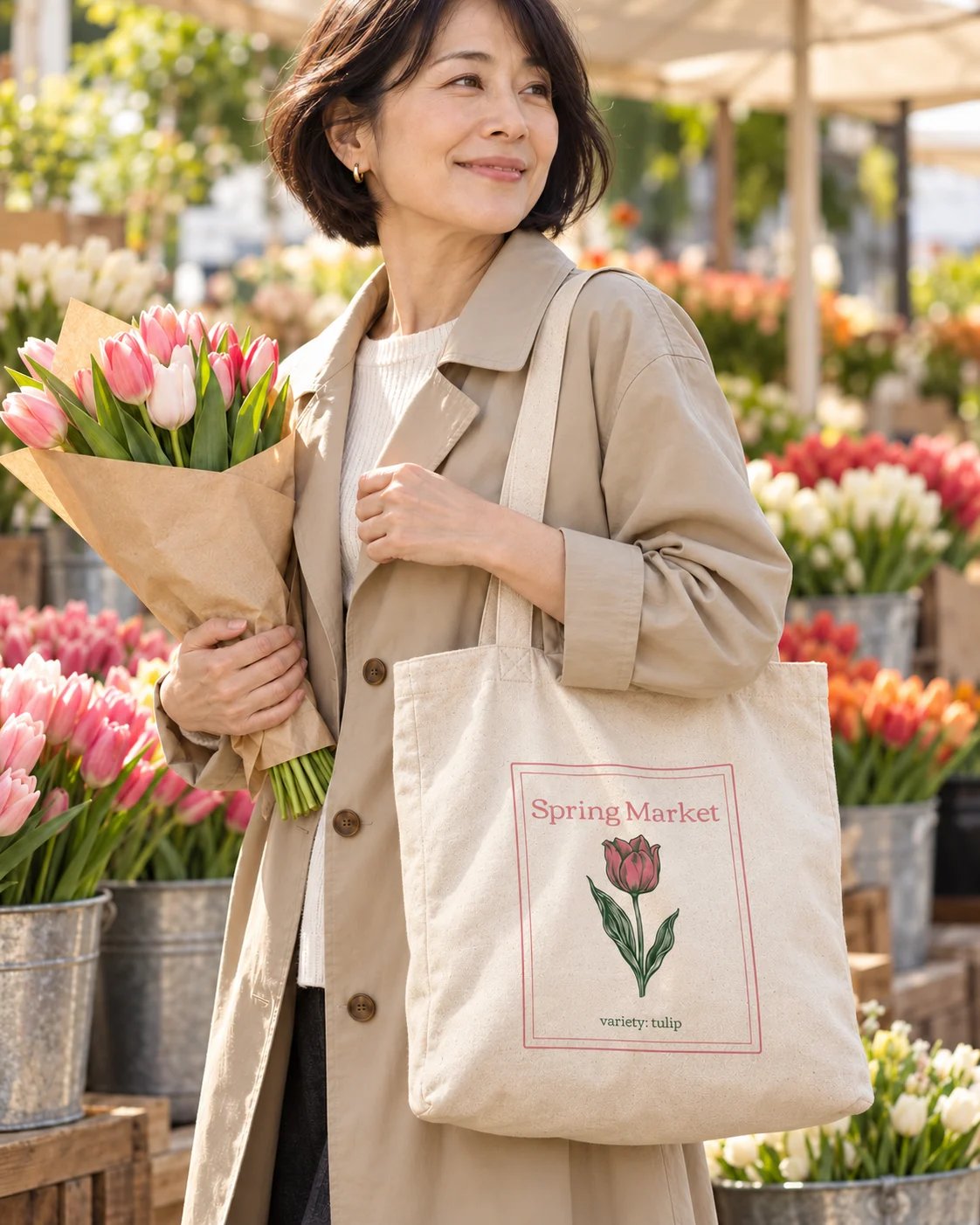 Carrynote spring market tote in a styled digital lifestyle image.
