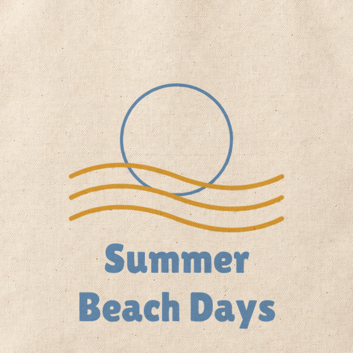 Close-up of the “Summer Beach Days” print on cotton canvas.