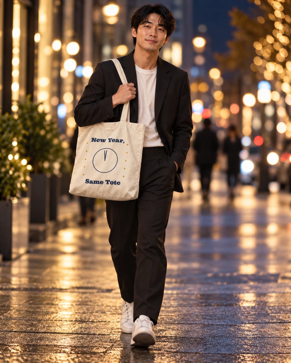 Carrynote new year same tote tote in a styled digital lifestyle image.