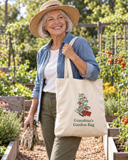 Carrynote grandmas garden bag tote in a styled digital lifestyle image.