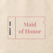 Close-up of the “Maid of Honor” print on cotton canvas.