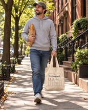 Carrynote sunday errands tote in a styled digital lifestyle image.