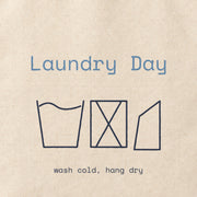 Close-up of the “Laundry Day” print on cotton canvas.