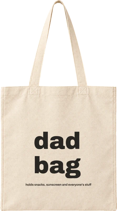 Natural canvas tote printed with dad bag